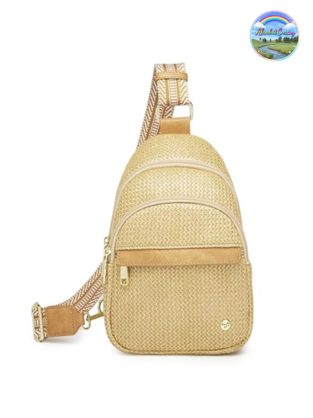 Faux Straw Crossbody Bag RFID Sling Travel Purse